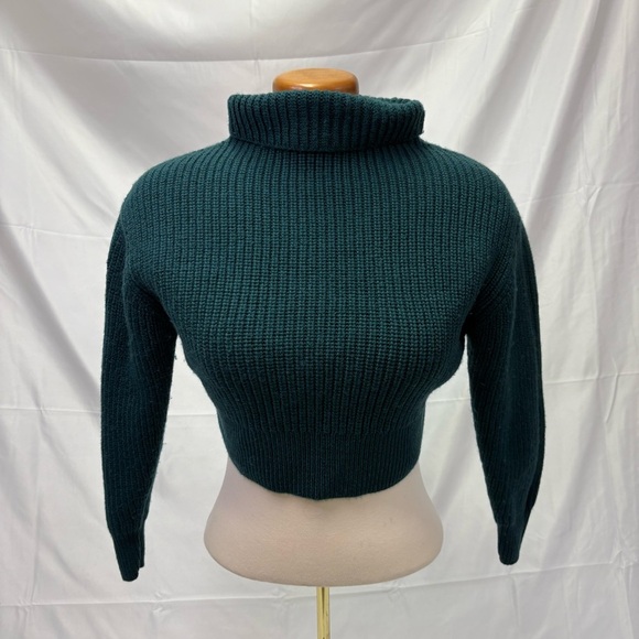 Wilfred By Aritzia Womens Small Cropped Merino Wool Cowl Neck Turtleneck Sweater - Picture 1 of 12